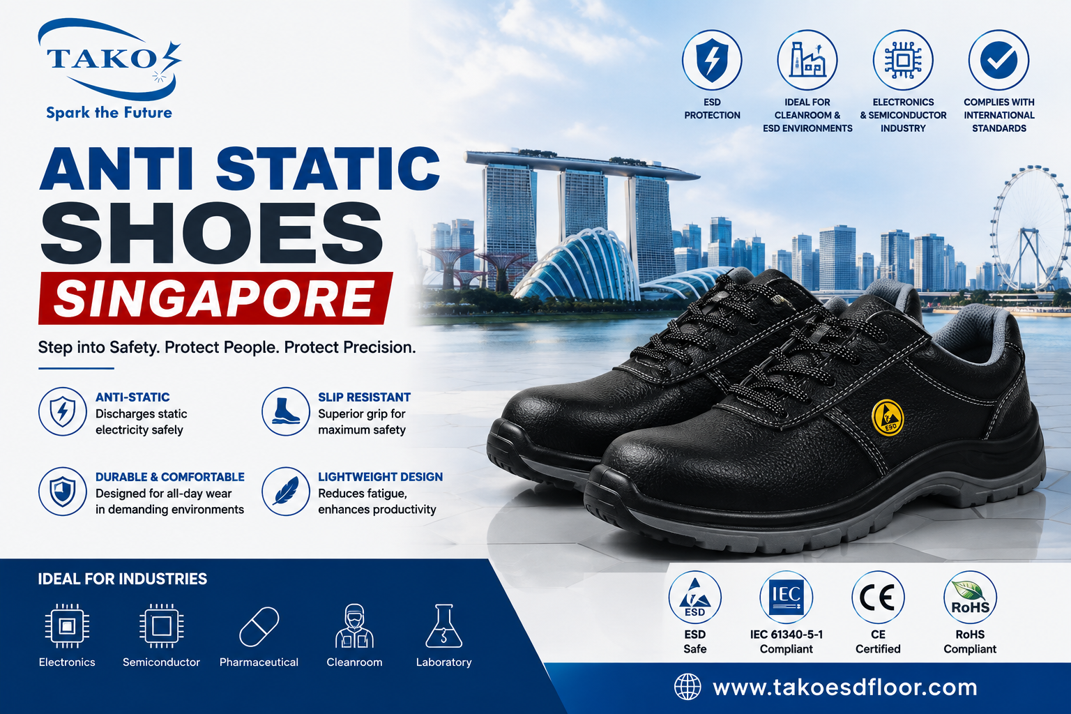 TAKO since 1979: ANTI STATIC SHOES SINGAPORE SUPPLIER | 45+ YEARS OF EXPERTISE 3 ANTI STATIC SHOES SINGAPORE SUPPLIER