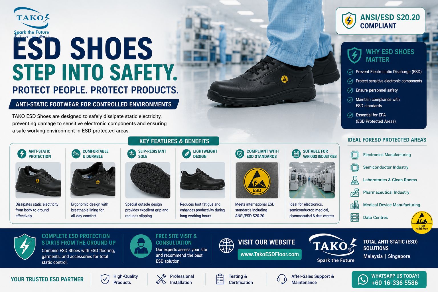 TAKO since 1979: ANTI STATIC SHOES SINGAPORE SUPPLIER | 45+ YEARS OF EXPERTISE 1 anti static shoes