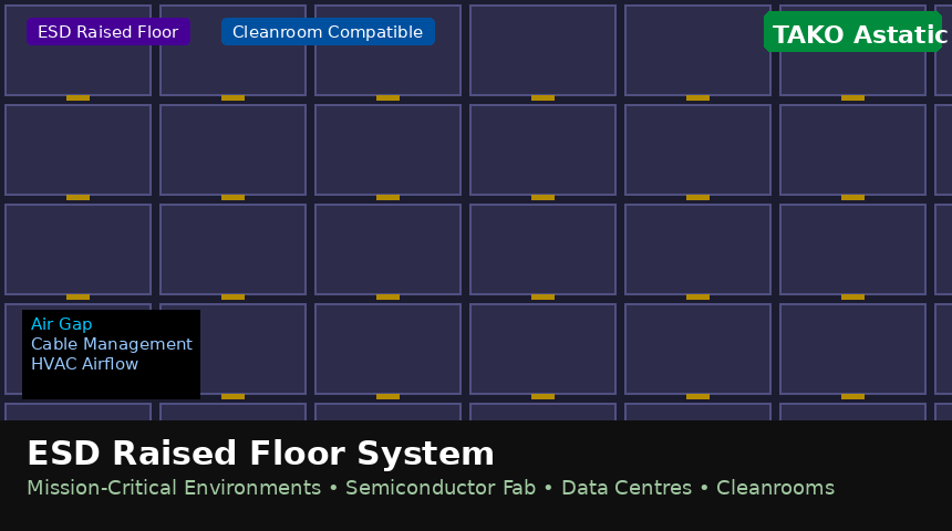 ESD raised floor semiconductor cleanroom Penang FIZ ESD flooring solutions Penang Free Industrial Zone
