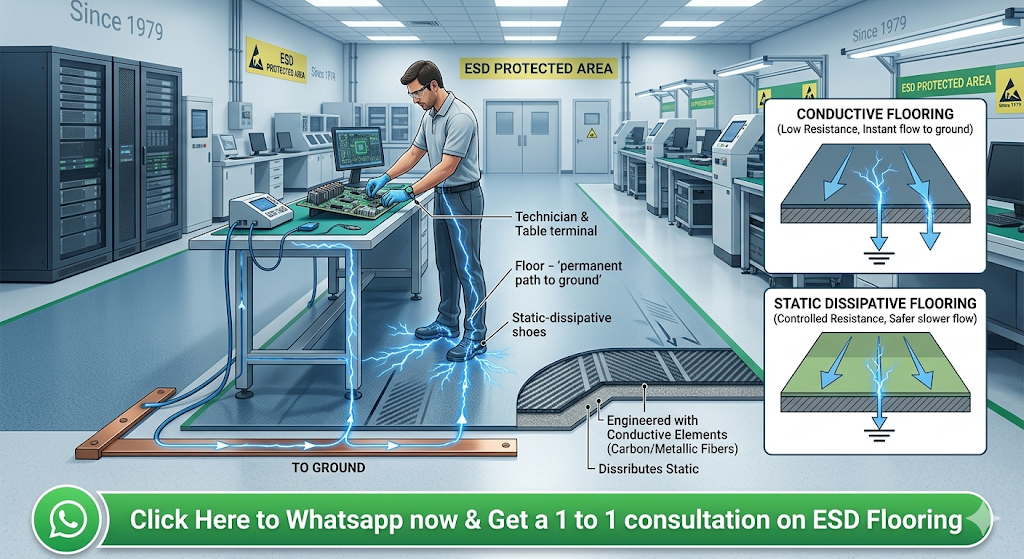 TAKO Since 1979: Prevent Equipment Failure with Electronic Static Protection Flooring 2 image Electronic static protection flooring